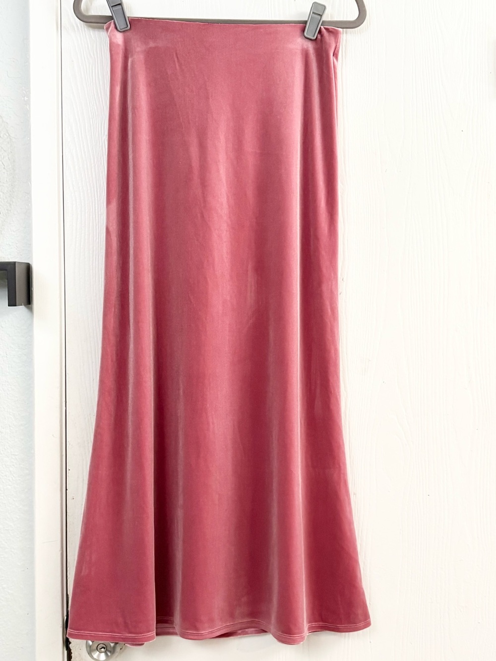 Quince Women's Velvet Maxi Skirt in Dusty Rose Size Small